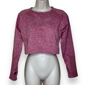 NWT Aybl Motion Seamless Long Sleeve Crop Top Brick Red Women XXL Thumb Holes